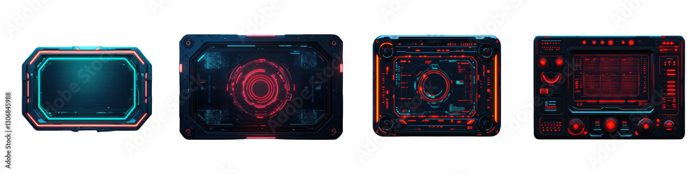 Innovative High Tech Digital Interface with Futuristic HUD and Control Panel Showcasing a sleek modern design with interactive displays touchscreens Innovative High Tech Digital Interface with Futuristic HUD and Control Panel Showcasing a sleek modern design with interactive displays touchscreens