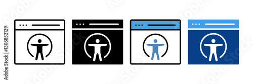 Digital Accessibility Icon Set Multiple Style Collection