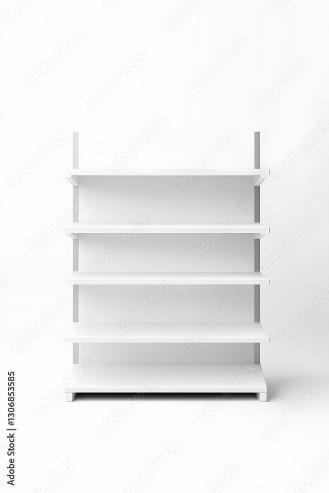 3d White Empty Product Display For Supermarket Mockup on white backdrop