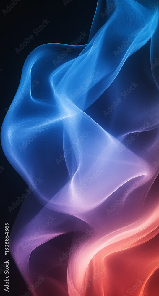 Abstract image of flowing blue and red hues, creating a dynamic and smooth texture, symbolizing energy, movement, and transition, ideal for design backgrounds