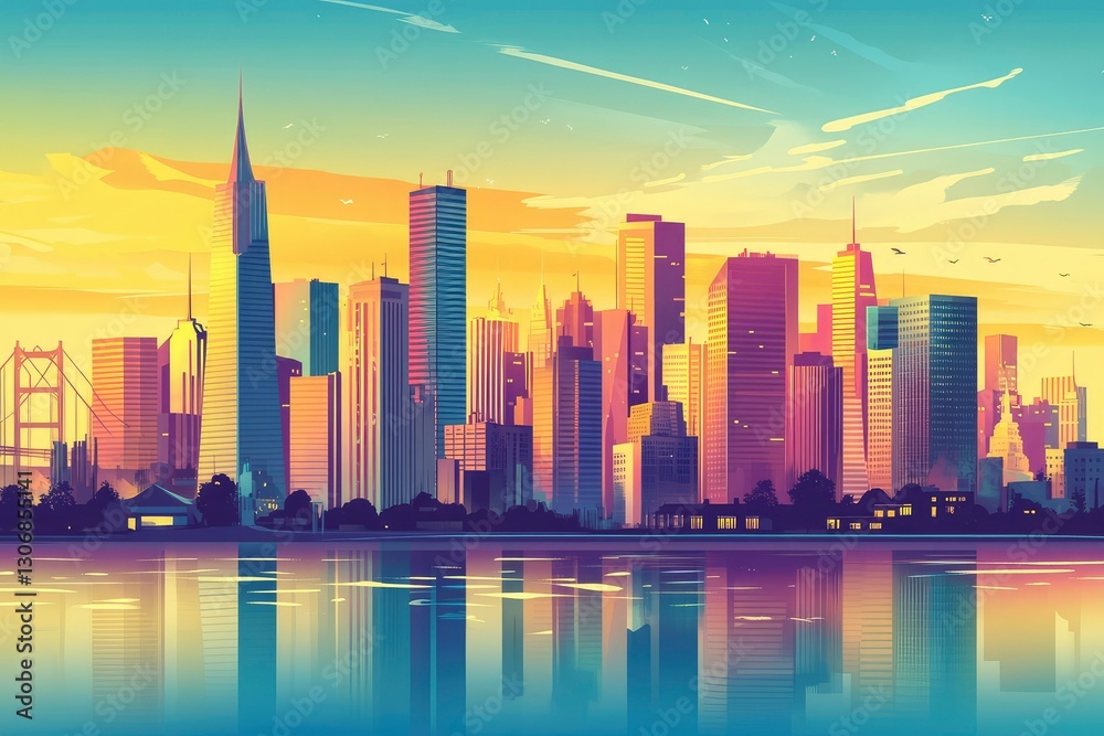 Fototapeta premium Vibrant cityscape visuals for your creative projects