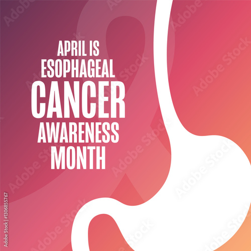 April is Esophageal Cancer Awareness Month. Template for background, banner, card, poster with text. Vector EPS10 illustration.