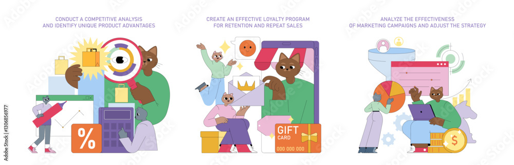 Product Marketing. Flat Vector Illustration Product Marketing. Flat Vector Illustration