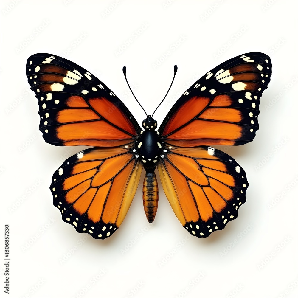 Fototapeta premium red and black butterfly isolated on white