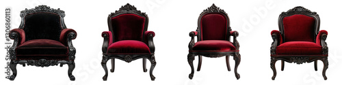 Ornate and Lavish Antique Throne Chairs in a Prestigious Palace Interior with Grandiose Baroque Style Decor and Architectural Details photo