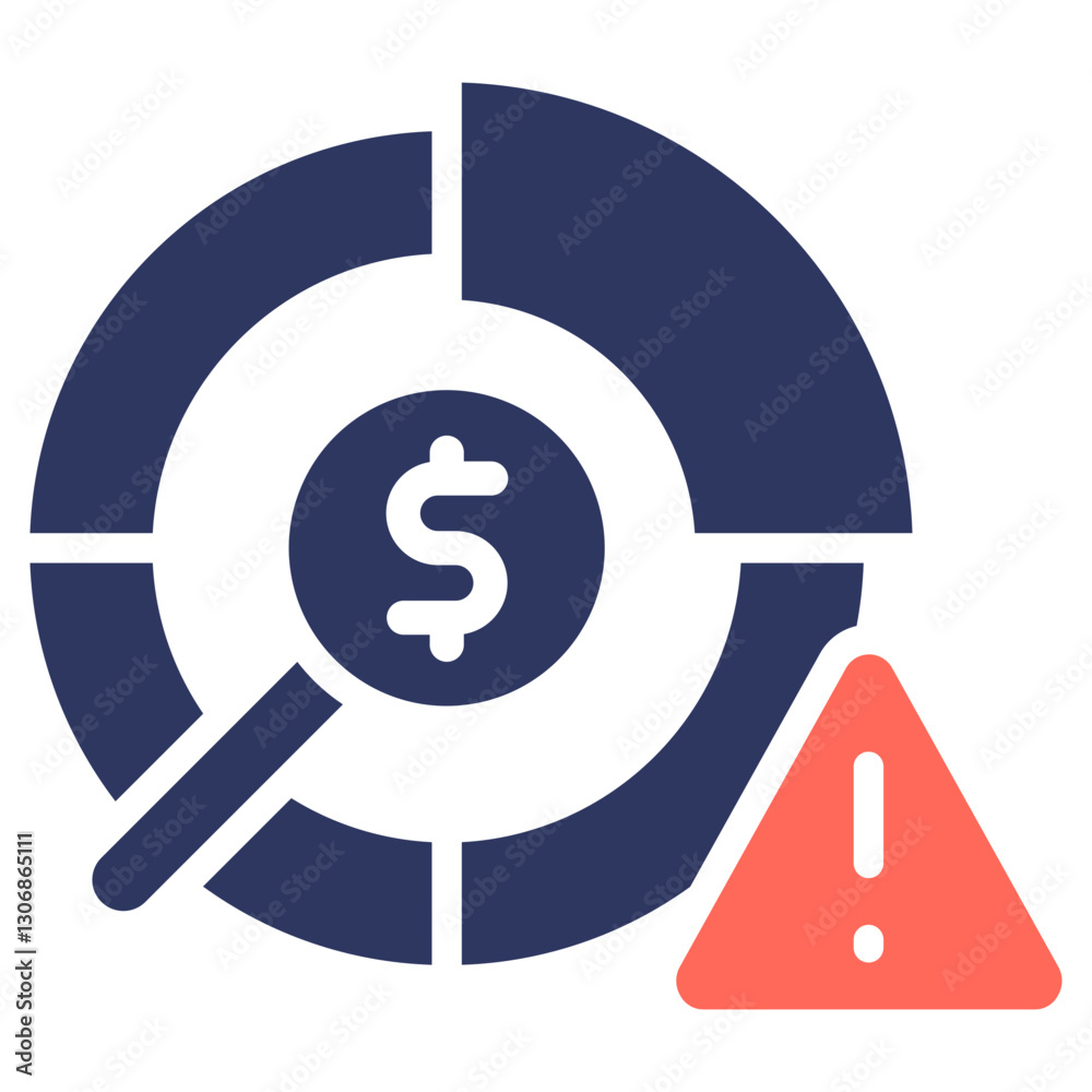 Fototapeta premium Risk Management glyph color icon