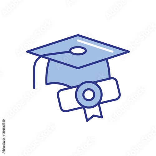 Graduation Cap Icon vector stock illustration