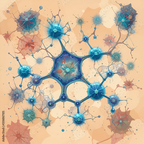 Voclosporin immunosuppressant drug molecule, illustration photo