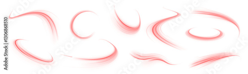 Abstract Red Energy Trail Sweeping Gracefully, Symbolizing Momentum, Creativity, and the Beauty of Motion in a Minimalist Composition