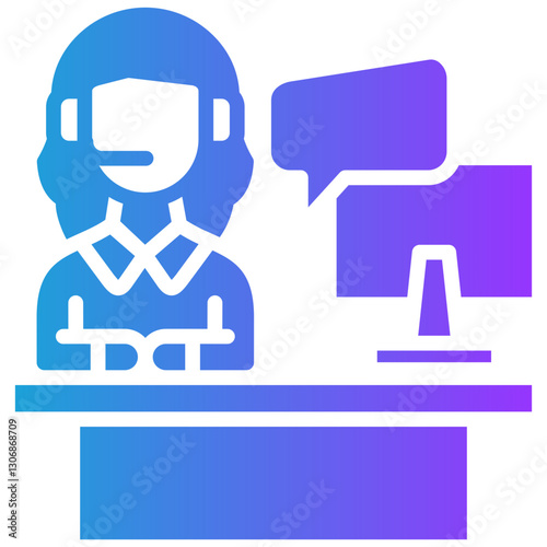 Public Relations glyph gradient icon