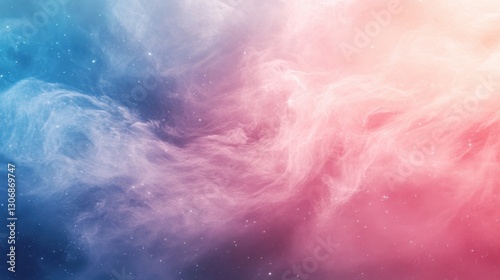 Colorful space background with a pink and blue swirl