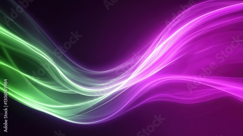 Purple and green wave with a purple background