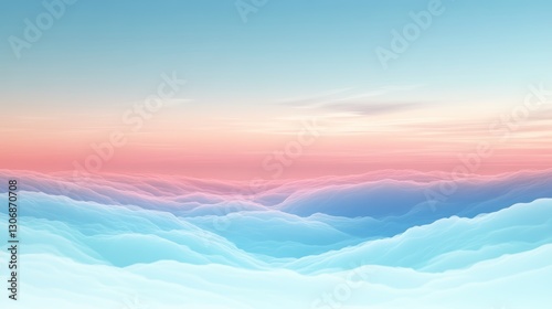 Beautiful blue and pink sky with clouds