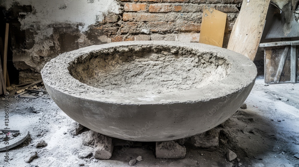 Concrete filling a large mold evenly, leaving enough space on the surface to add creative copy or messages. Concrete filling a large mold evenly, leaving enough space on the surface to add creative copy or messages.