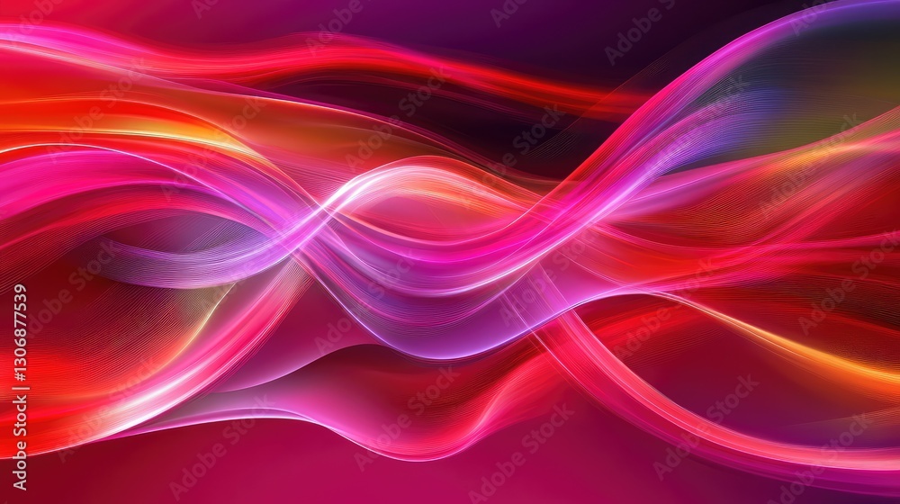 Obraz premium Dynamic laser light beams forming an abstract pattern of vibrant colors with clear copy space for text.