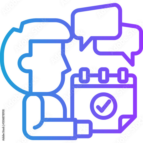 Communication Plan line gradient icon