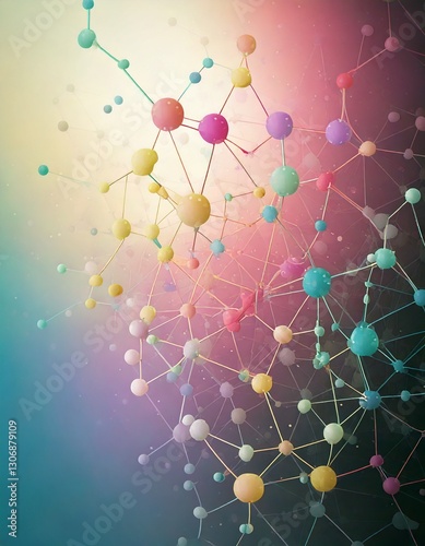 Chemistry themed background featuring a representation of molecules.