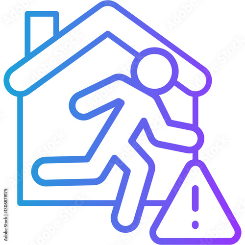 Emergency Response line gradient icon