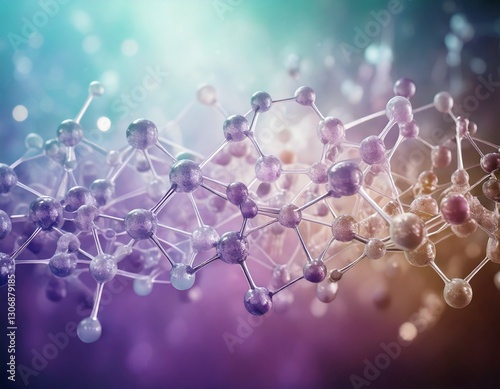 Chemistry themed background featuring a representation of molecules.