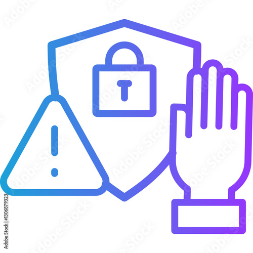 Prevention line gradient icon