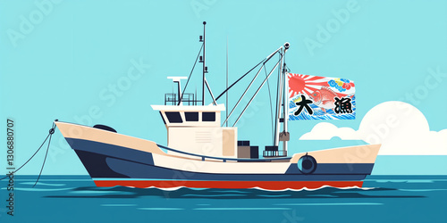 停泊中の日本漁船