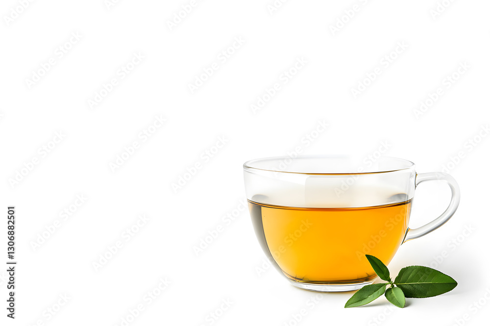 Glass cup of Green tea isolated on white background Glass cup of Green tea isolated on white background