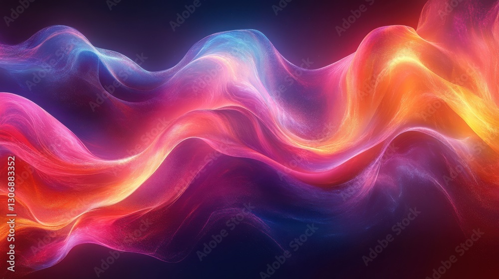 Obraz premium vibrant abstract waves with multicolored gradient and fluid motion background
