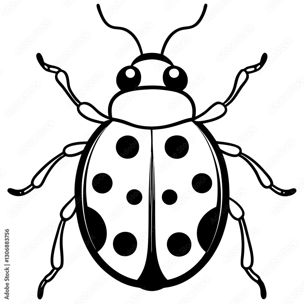 Simple Ladybug One-Stroke Vector Art Simple Ladybug One-Stroke Vector Art