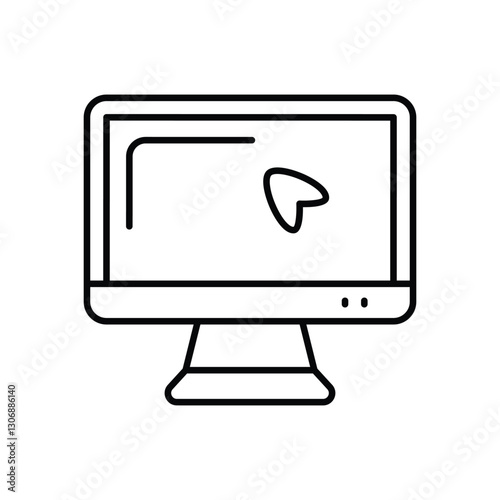 Computer Monitor Icon vector stock illustration