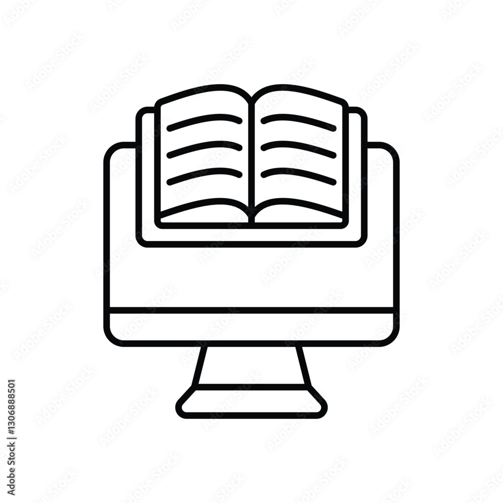 Online Learning Icon vector stock illustration Online Learning Icon vector stock illustration