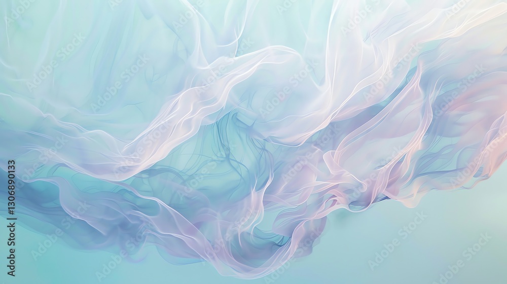 Abstract background of flowing, sheer fabric in pastel colors. Abstract background of flowing, sheer fabric in pastel colors.