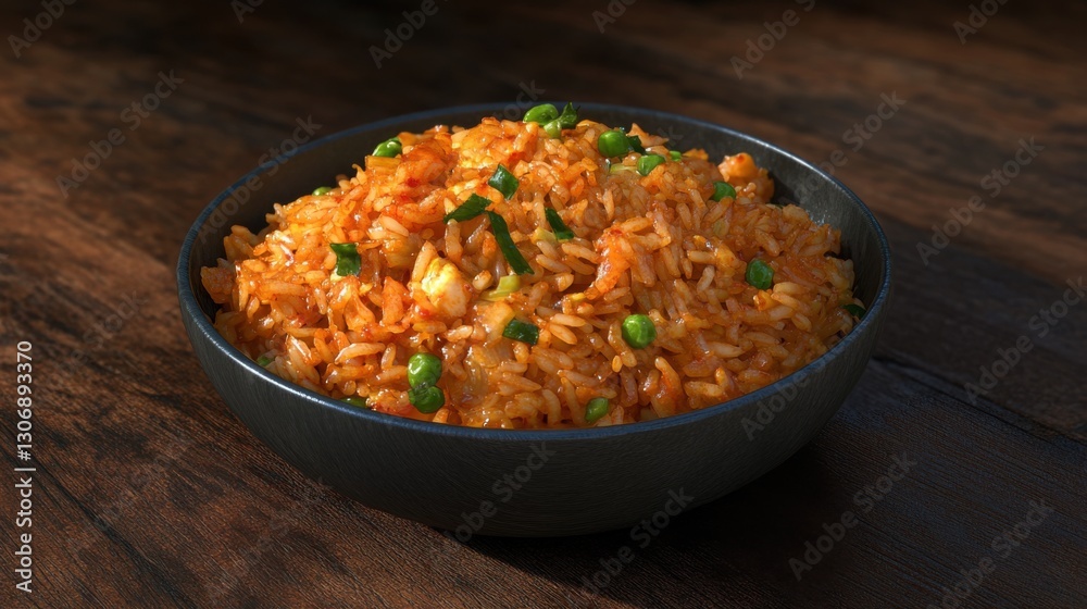 A vibrant bowl of nutritious food displayed on a rustic table ready to be savored A vibrant bowl of nutritious food displayed on a rustic table ready to be savored