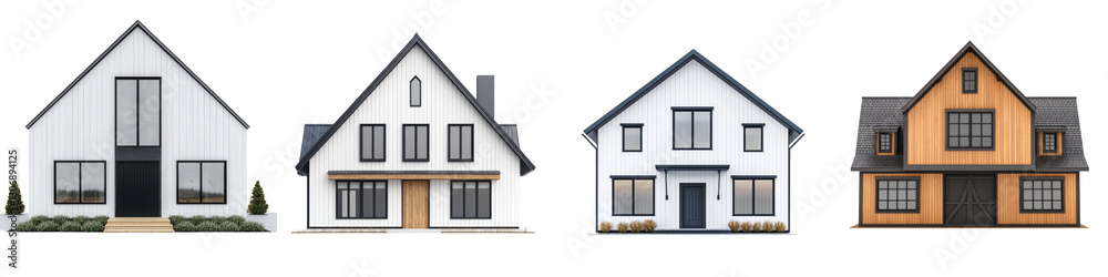 This image showcases a diverse collection of modern and contemporary residential homes each with its unique architectural style and design This image showcases a diverse collection of modern and contemporary residential homes each with its unique architectural style and design