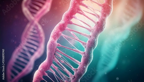 A scientific background image featuring a DNA double helix