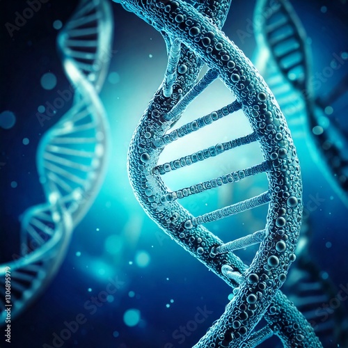 A scientific background image featuring a DNA double helix
