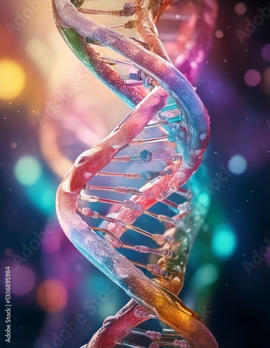 A scientific background image featuring a DNA double helix