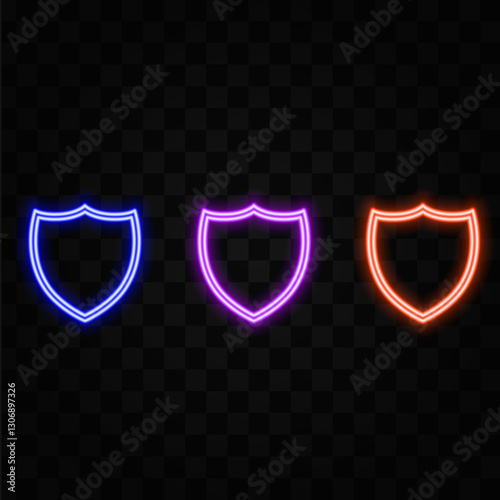 Vector of neon banner design. orange color.