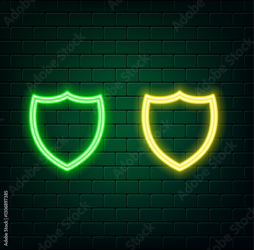 Shield on dark background 3D illustration