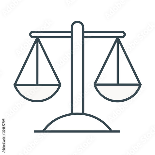A balanced scale icon symbolizing justice, business ethics, and legal compliance. Ideal for corporate governance, business law, and financial regulations.