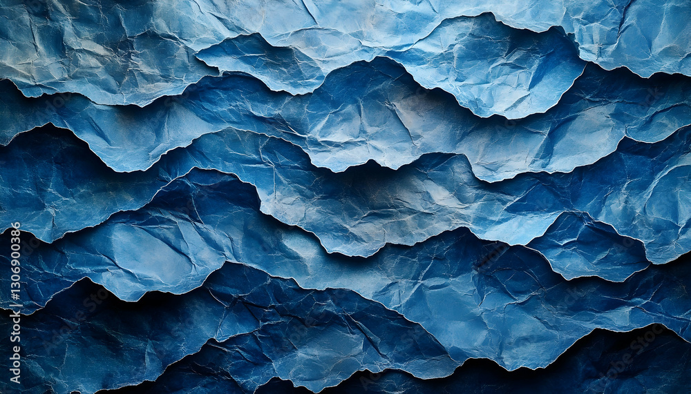Obraz premium Abstract Blue Layered Mountains Texture