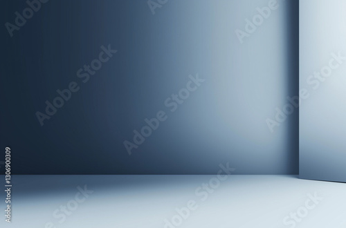 Abstract blurred studio background with empty space for product display. Vector illustration in a blue-grey color