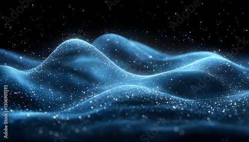 Wallpaper Mural Abstract Blue Particle Wave Background Torontodigital.ca