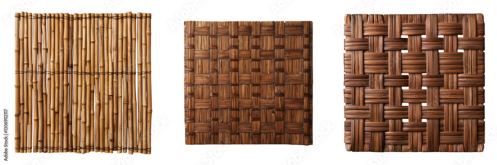 Detailed Close up View of Woven Bamboo Wood Texture Patterns Ideal for Use as Natural Backgrounds Wallpapers Designs or Architectural Elements in Various Styles and Applications