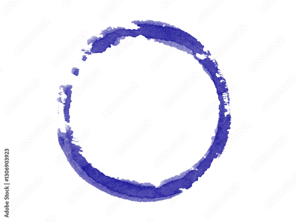 Bold purple watercolor ink circle with a rough brushstroke texture Bold purple watercolor ink circle with a rough brushstroke texture