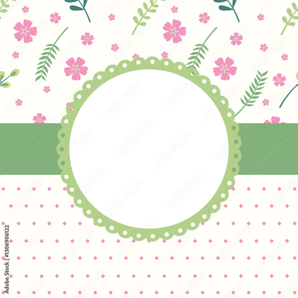 Birthday card with flowers stock illustration