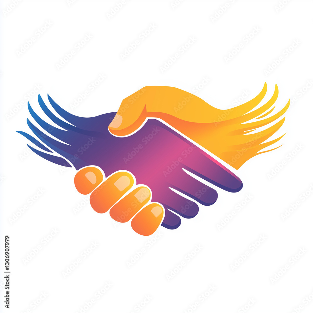 A simple handshake icon representing connection and agreement A simple handshake icon representing connection and agreement