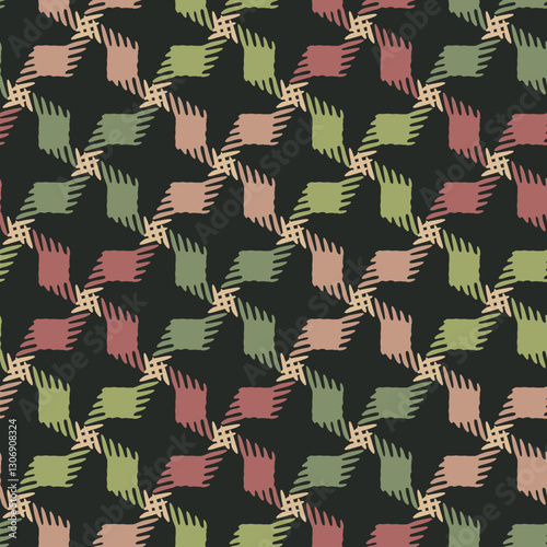 Multicolor Camouflage Star Check Pattern