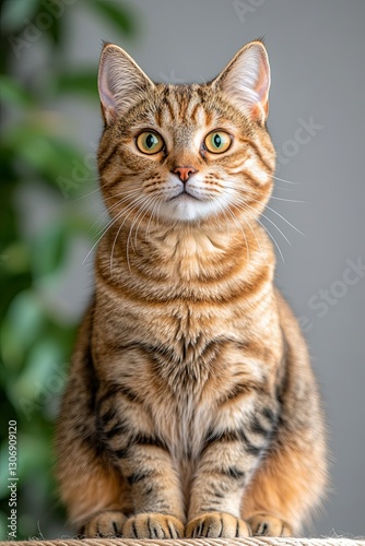 Proud Cat in Minimalist Art Style