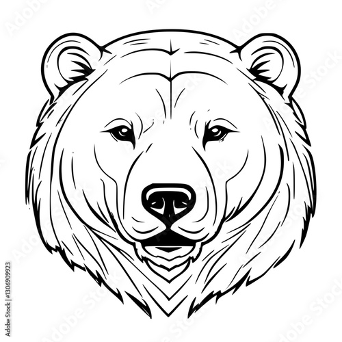 Cartoon Bear Standing Proud Against White Background