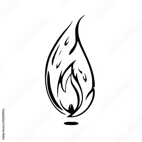 Symbolic Eternal Flame in Orange and Yellow Colors